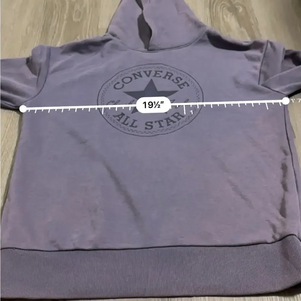 Converse Boy's Slate Purple Washed Long Sleeve Pullover Hoodie Sweatshirt Size L